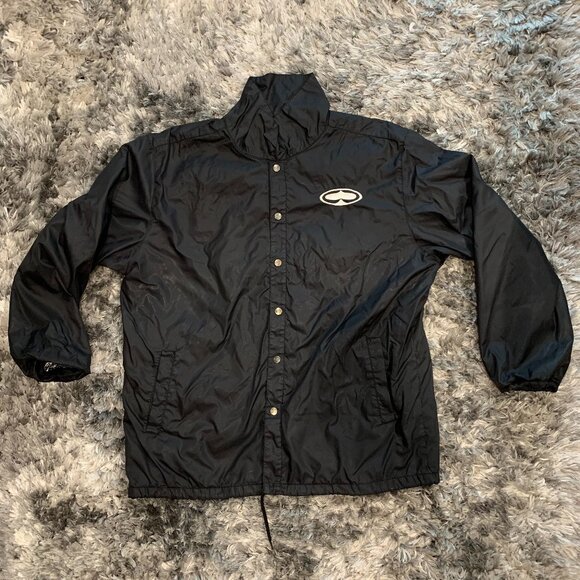 SRH Coach Jacket XXL Polyester Black Embroidered Logos Skater - Picture 1 of 6